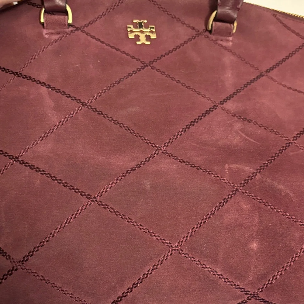 Tory Burch Suede Quilted Crossbody Bag - Picture 9 of 13